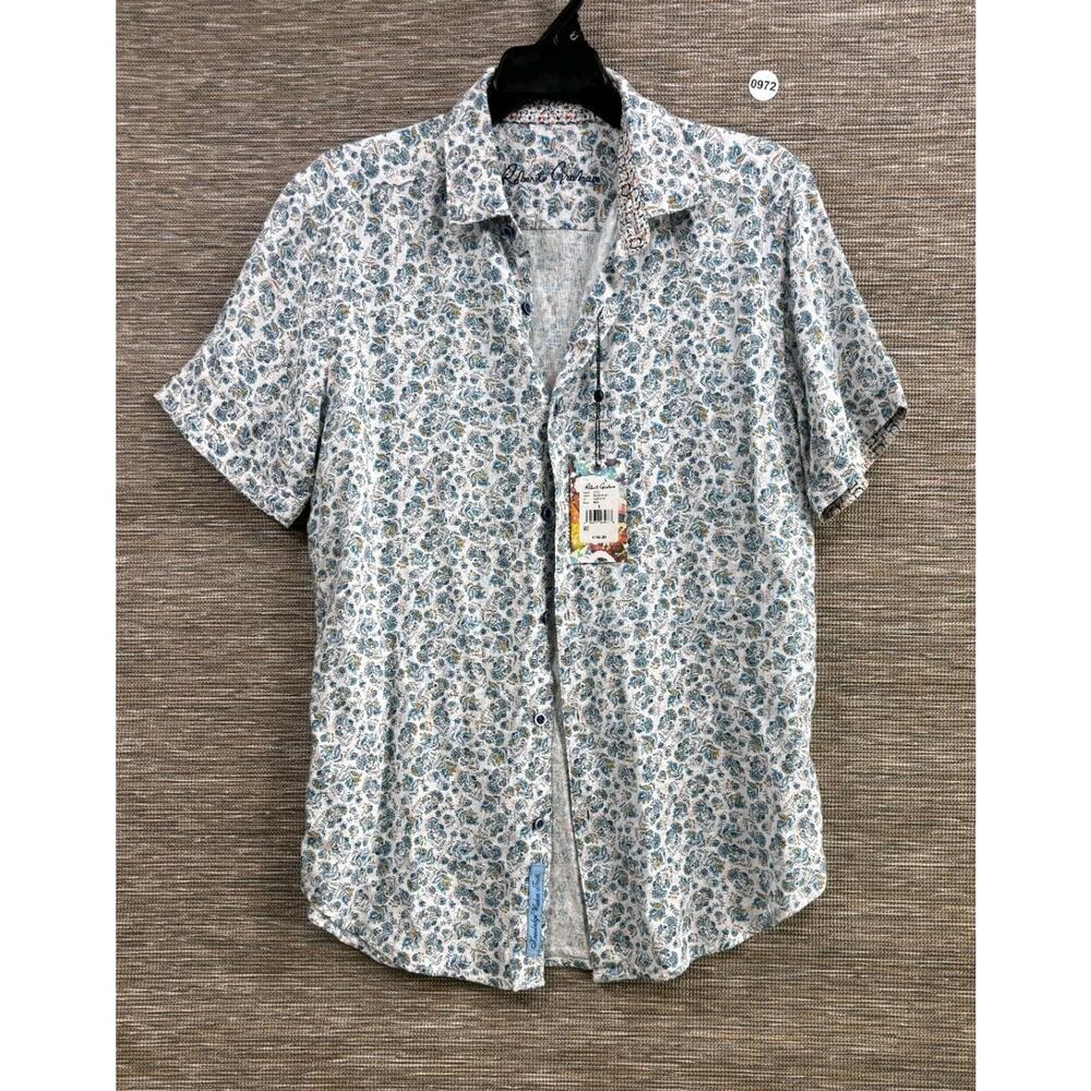 Robert Graham Linen Blend Fulco Floral Shirt Men’s Size S Multicolor Classic Fit